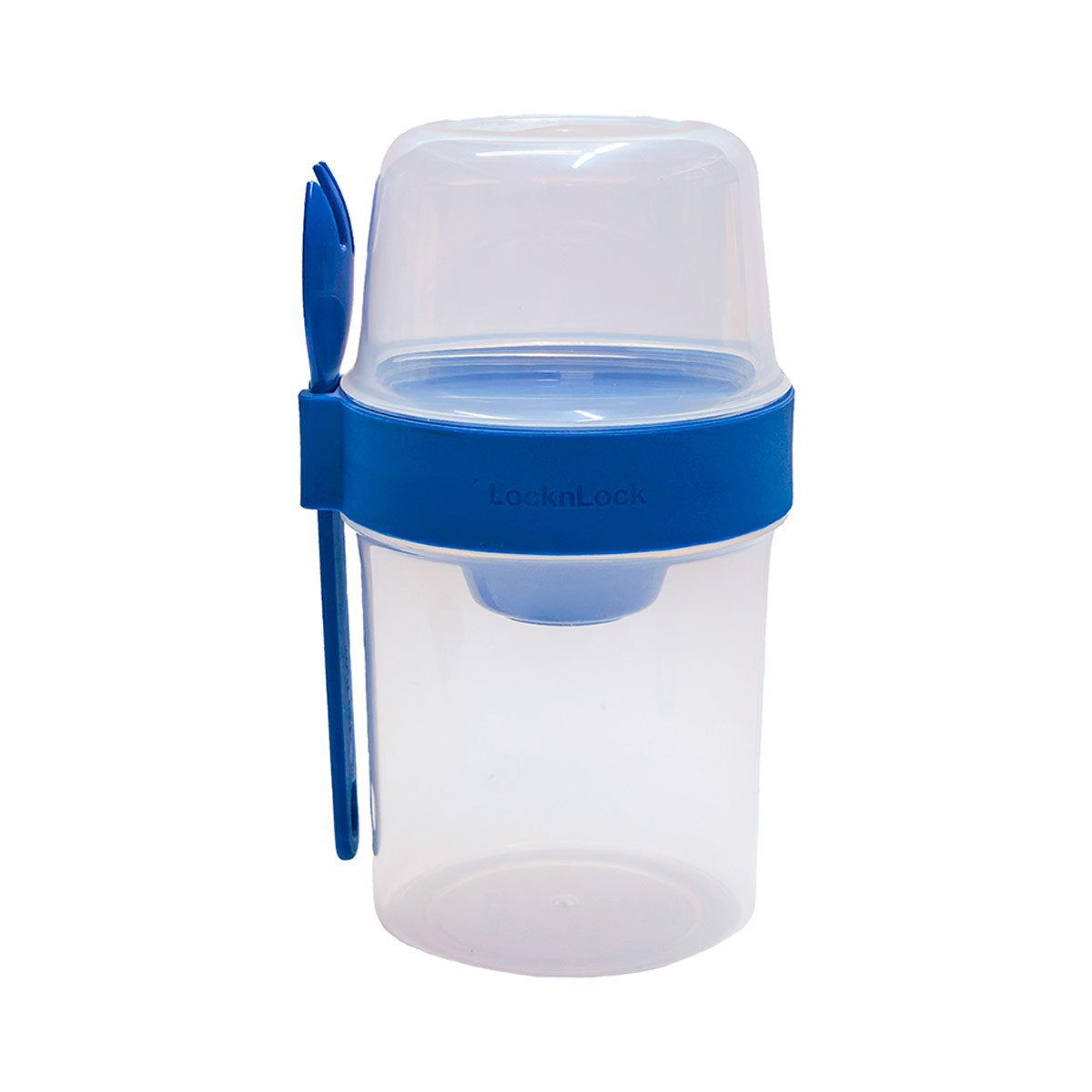 TAPER YOGURT TO GO LOCK & LOCK 560 ML + 310 ML + TENEDOR AZUL - 3