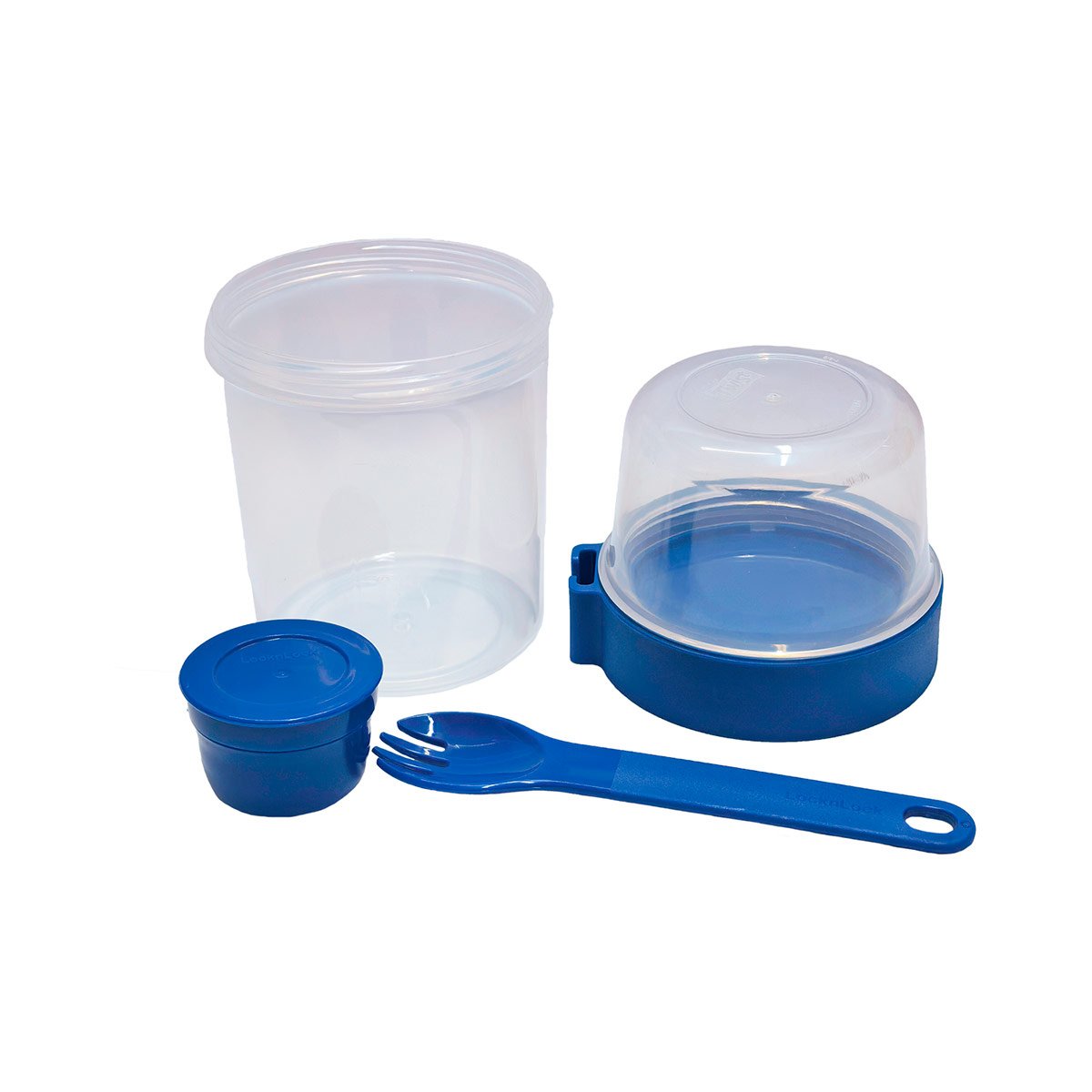 TAPER YOGURT TO GO LOCK & LOCK 560 ML + 310 ML + TENEDOR AZUL - 4