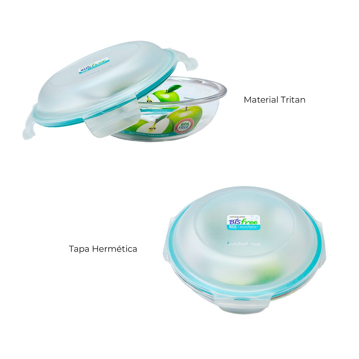 TAPER TRITÁN TABLETOP REDONDO LOCK & LOCK 630 ML DOME - 6
