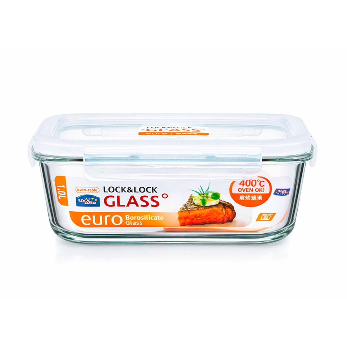 TAPER HERMÉTICO BOROSILICATO EURO RECTANGULAR LOCK & LOCK 1 L - 2