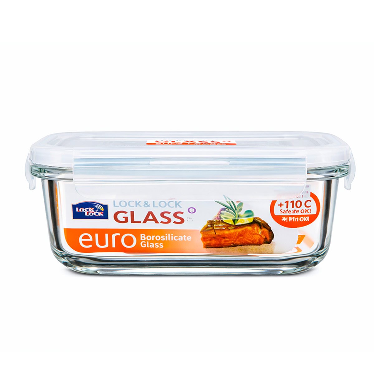 TAPER HERMÉTICO BOROSILICATO EURO RECTANGULAR LOCK & LOCK 380 ML - 2