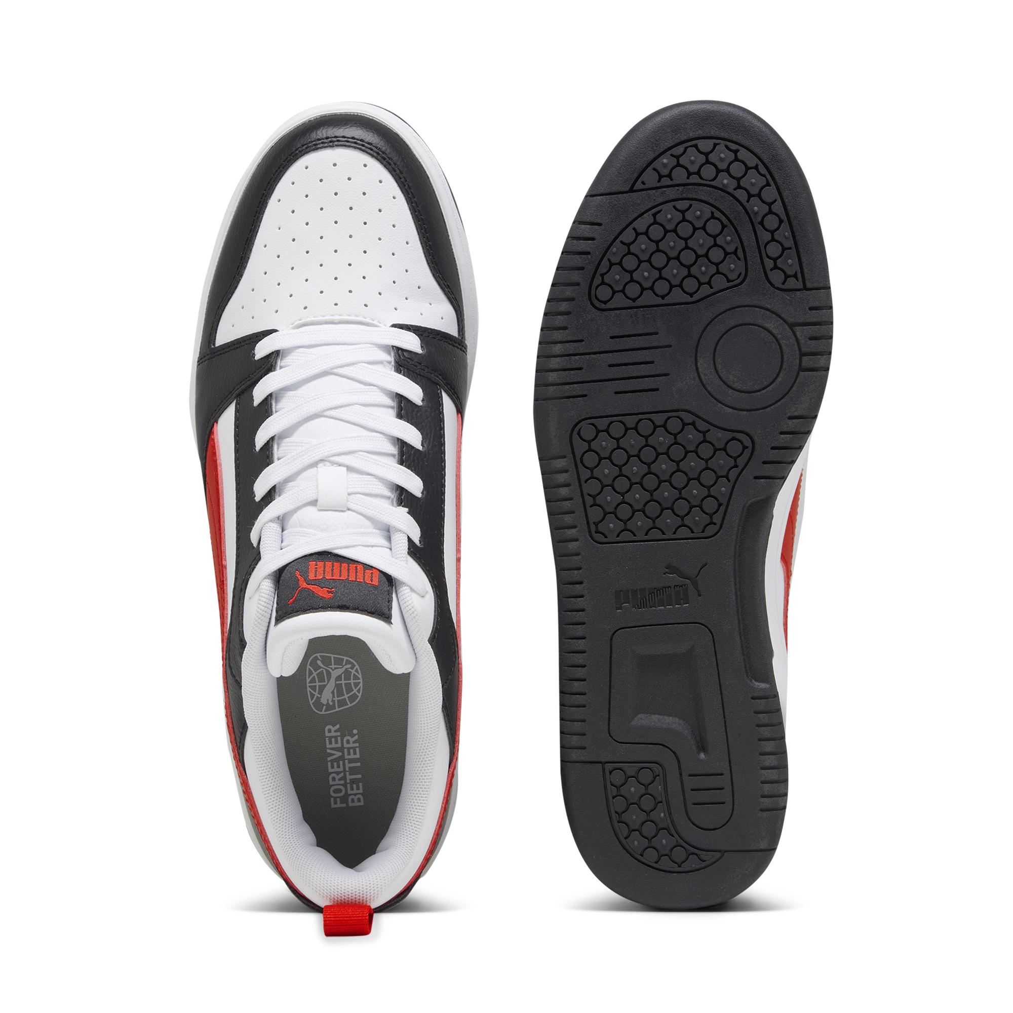ZAPATILLAS HOMBRE PUMA URBANAS BLANCO NEGRO MATE REBOUND V6 LOW - 5