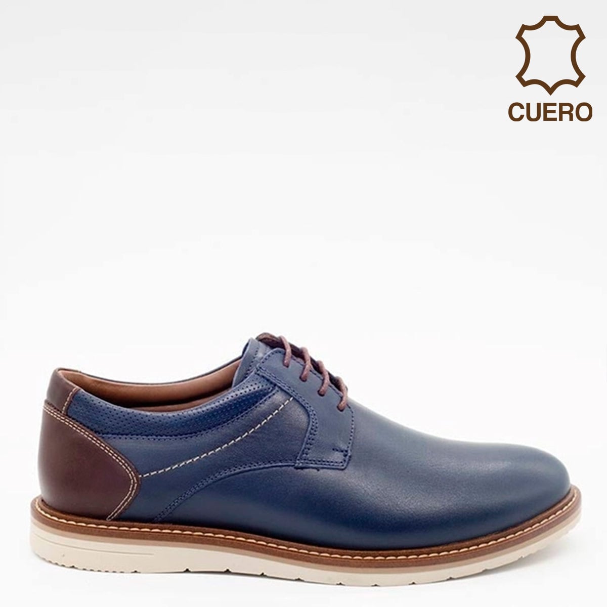 ZAPATOS HOMBRE DAUSS URBANAS AZUL 1503 CUERO - 1