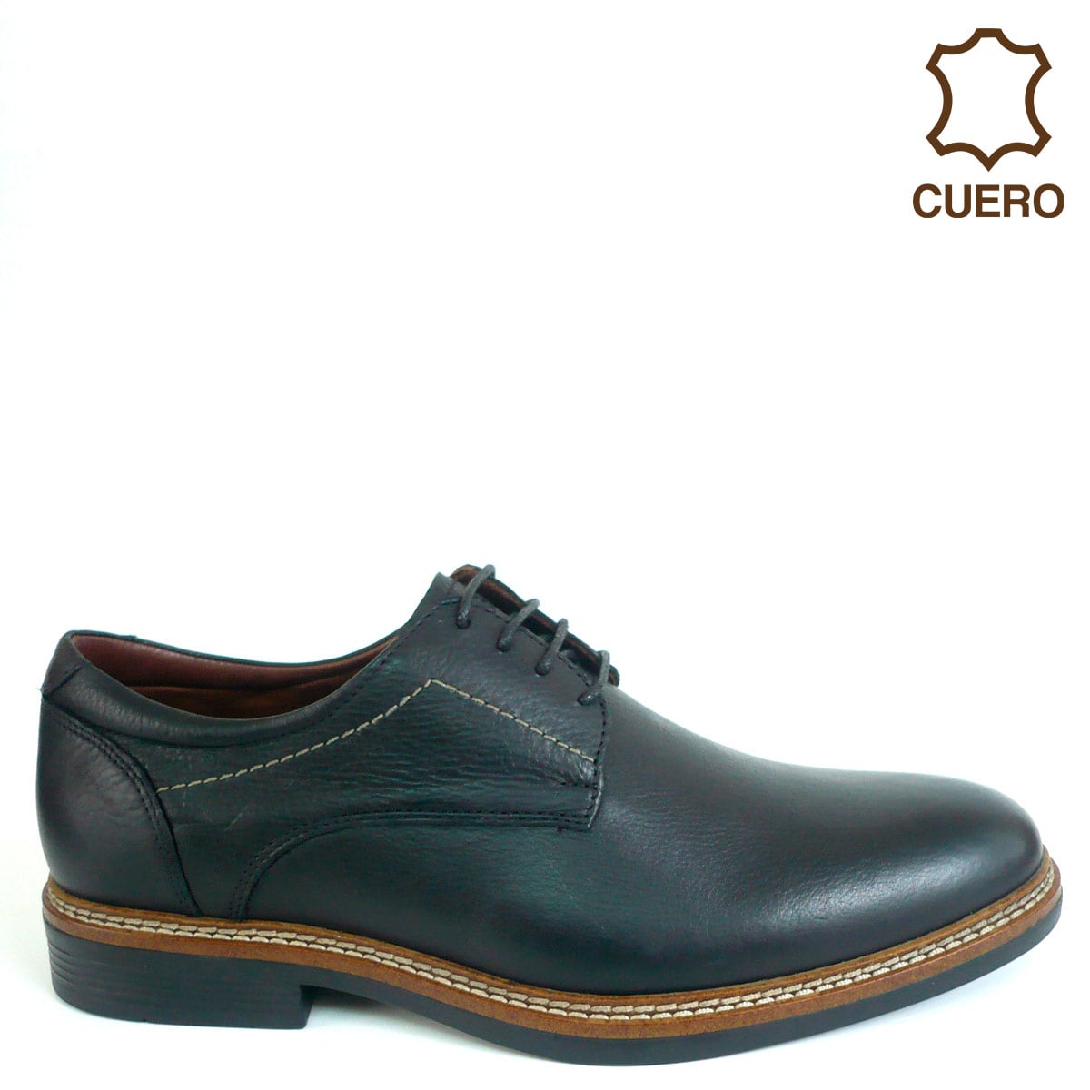 ZAPATOS CASUALES HOMBRE DAUSS CUERO NEGRO - 1