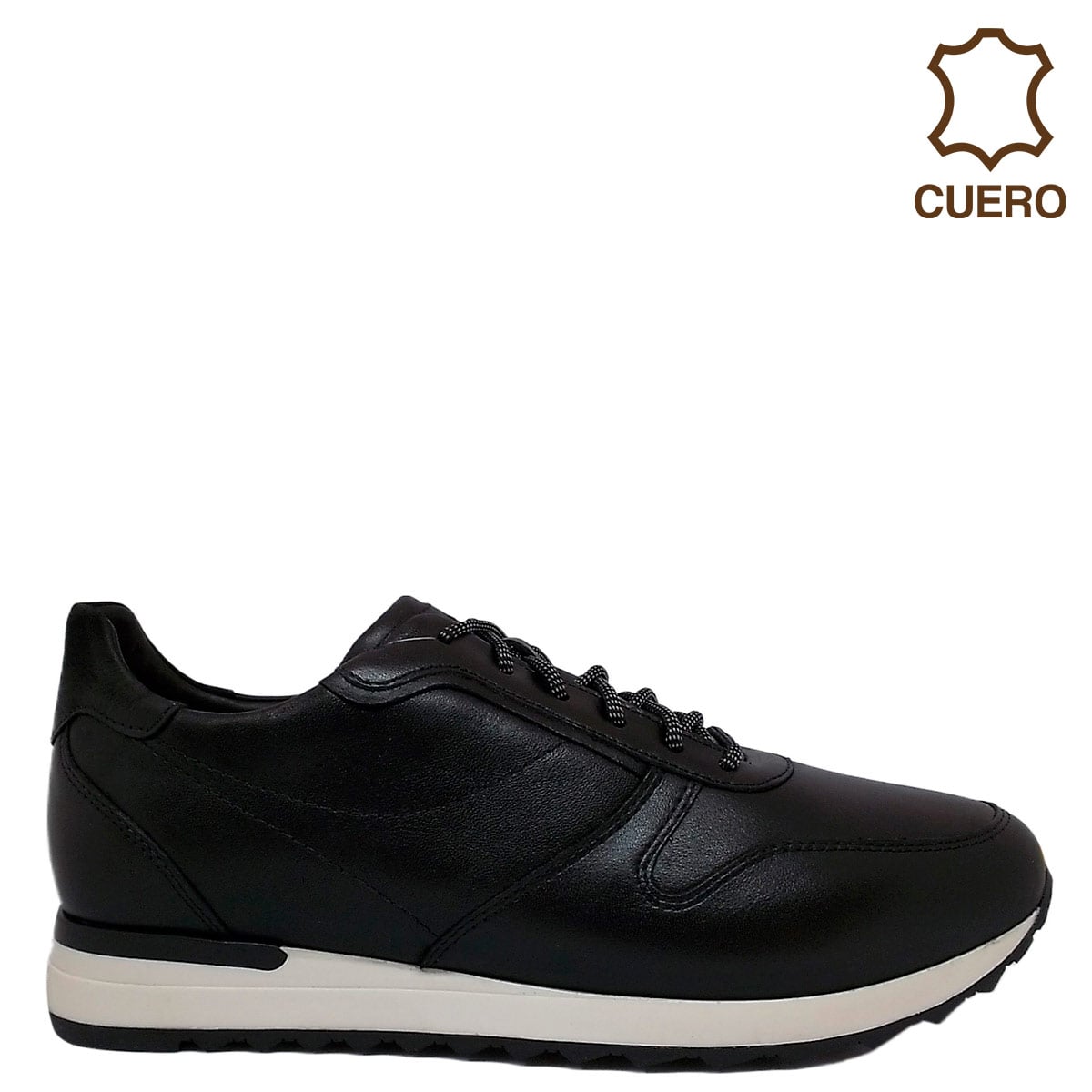 ZAPATILLAS HOMBRE DAUSS URBANAS NEGRO CUERO - 1