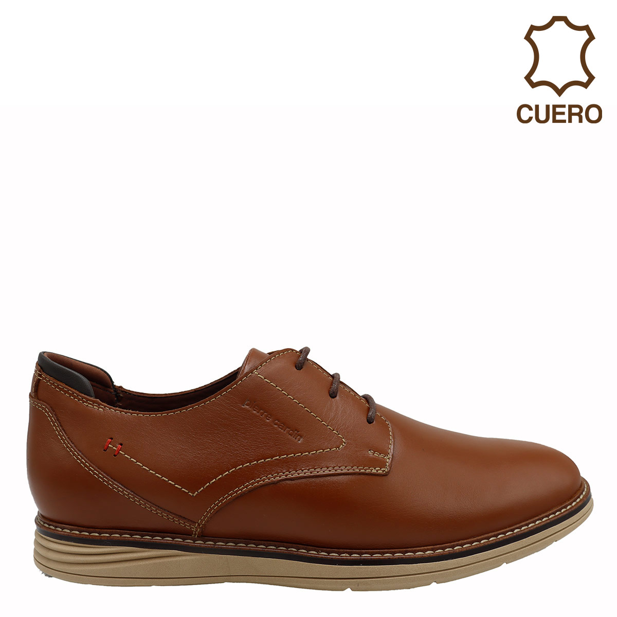 ZAPATOS CASUALES DE CUERO HOMBRE PIERRE CARDIN MARRÓN CM3001 COG - 1