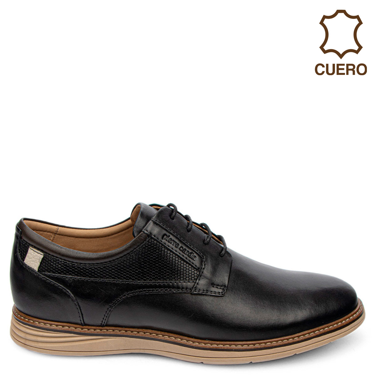 ZAPATOS CASUALES DE CUERO HOMBRE PIERRE CARDIN NEGRO - 1