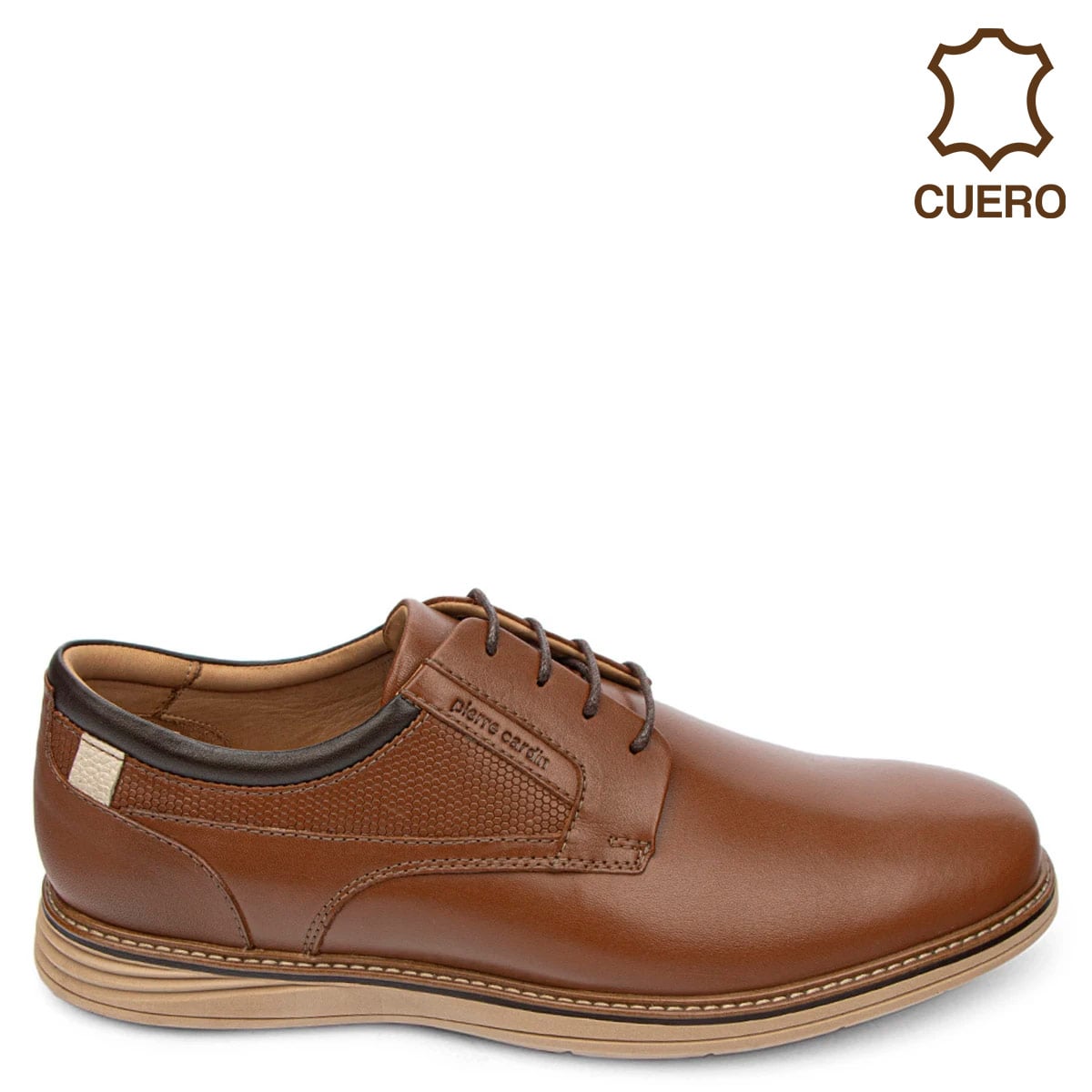ZAPATOS CASUALES DE CUERO HOMBRE PIERRE CARDIN COGNAC - 1