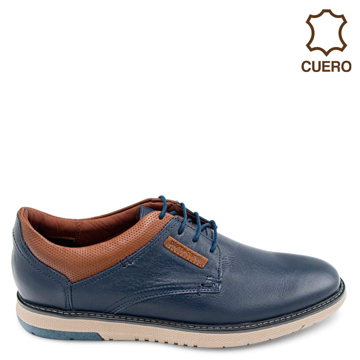 ZAPATOS CASUALES DE CUERO HOMBRE PIERRE CARDIN AZUL - 1