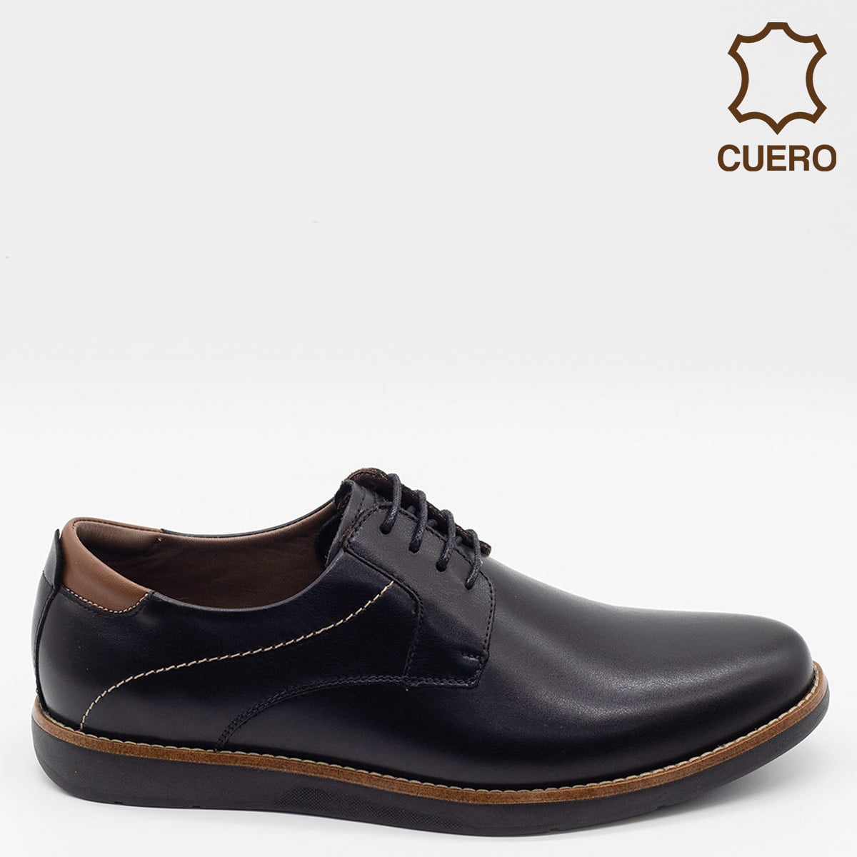 ZAPATOS DE VESTIR HOMBRE DAUSS NEGRO CUERO - 1