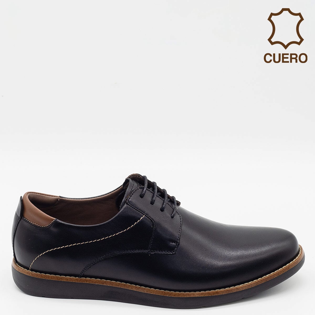 ZAPATOS DE VESTIR HOMBRE DAUSS NEGRO 3705Z CUERO - 1