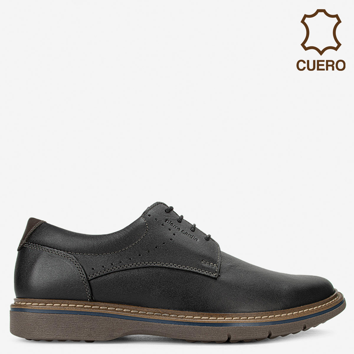ZAPATOS CASUALES DE CUERO HOMBRES PIERRE CARDIN  NEGRO CL7002 - 1
