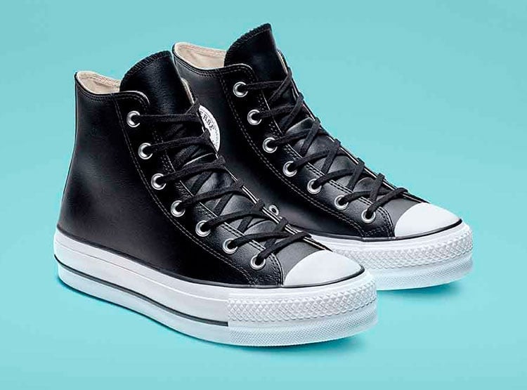 ZAPATILLAS MUJER CONVERSE URBANAS NEGRO CT AS LIFT HI CUERO - 2