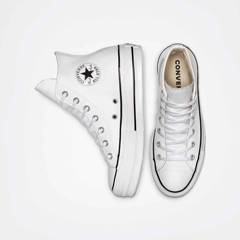 ZAPATILLAS MUJER CONVERSE URBANAS BLANCO CHUCK TAYLOR ALL STAR PLATFORM HI CUERO - 3