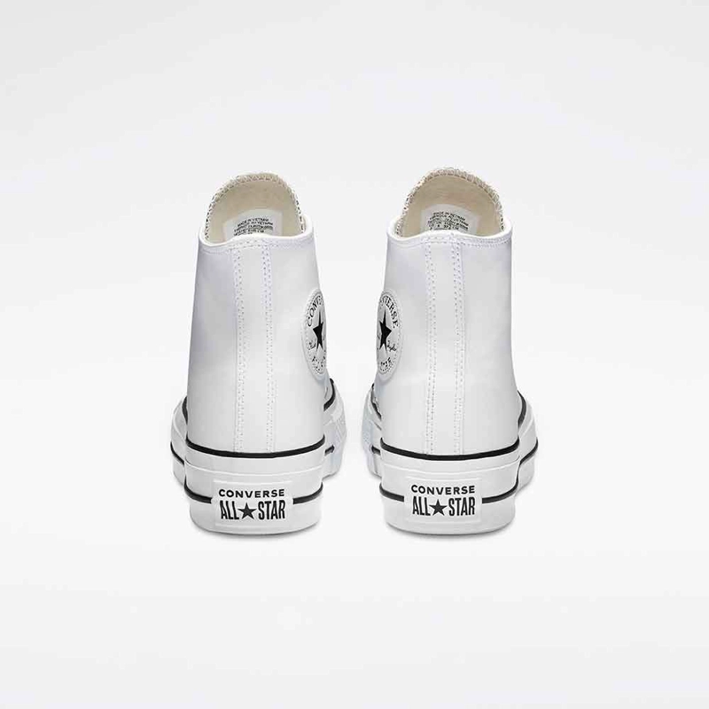 ZAPATILLAS MUJER CONVERSE URBANAS BLANCO CHUCK TAYLOR ALL STAR PLATFORM HI CUERO - 4