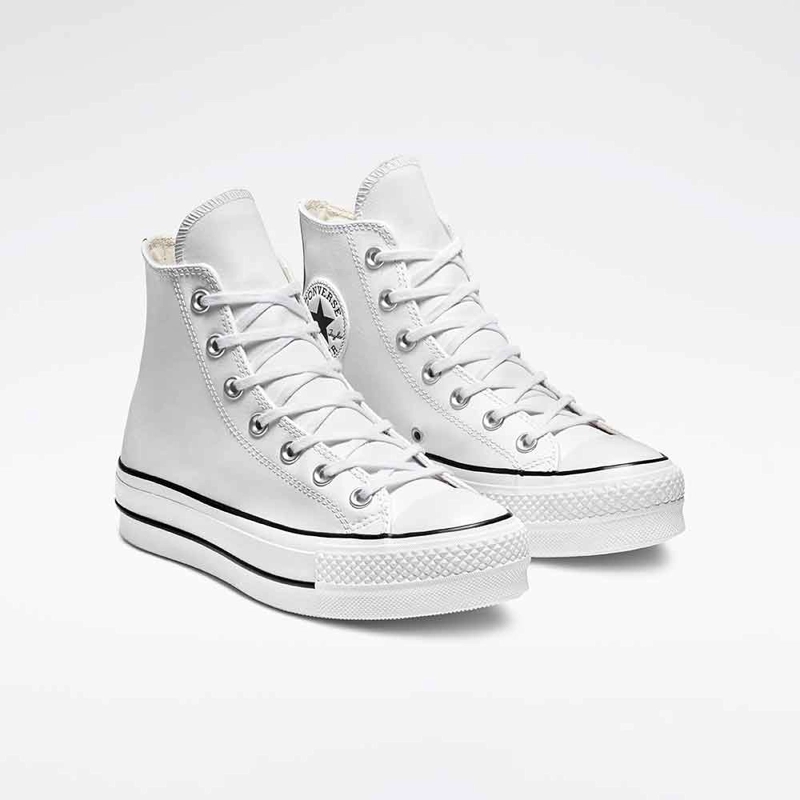 ZAPATILLAS MUJER CONVERSE URBANAS BLANCO CHUCK TAYLOR ALL STAR PLATFORM HI CUERO - 2
