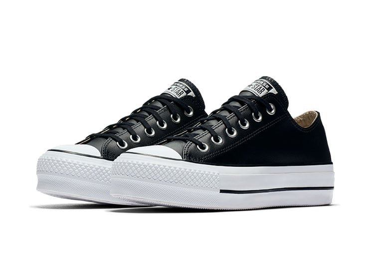ZAPATILLAS MUJER CONVERSE URBANAS NEGRO CT AS LIFT OX CUERO - 2