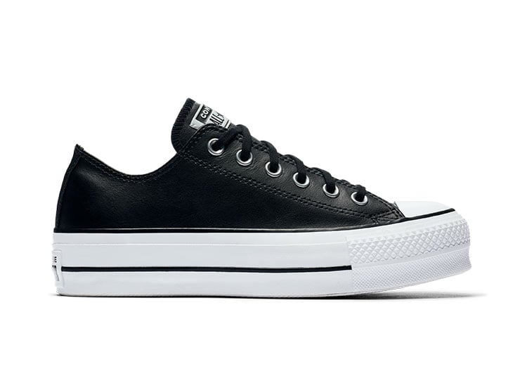 ZAPATILLAS MUJER CONVERSE URBANAS NEGRO CT AS LIFT OX CUERO - 1