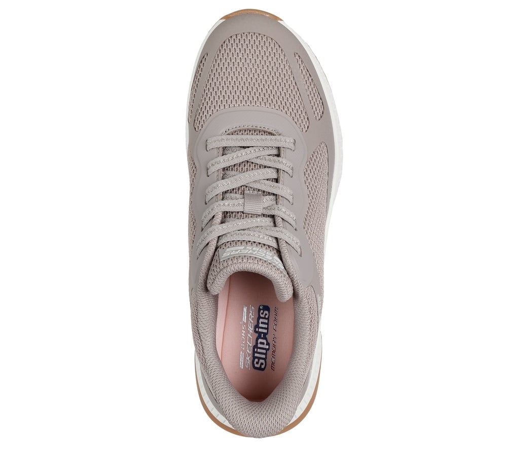 ZAPATILLAS MUJER SKECHERS GRIS BOBS SQUAD 4 SLIP INS - 4