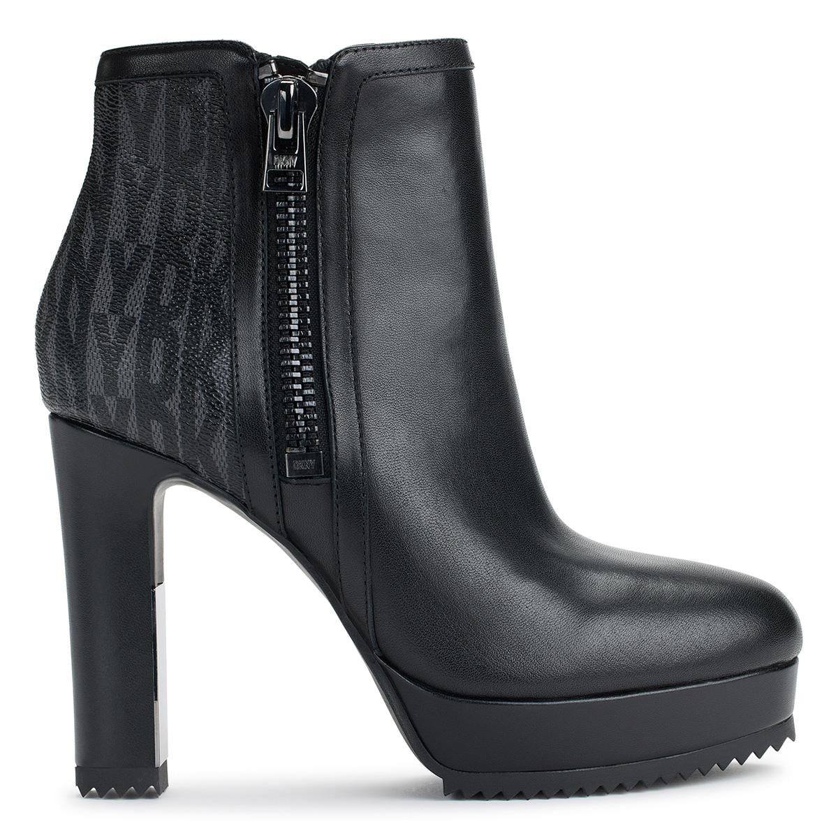 BOTAS MUJER DKNY CUERO NEGRO LIANA - 1