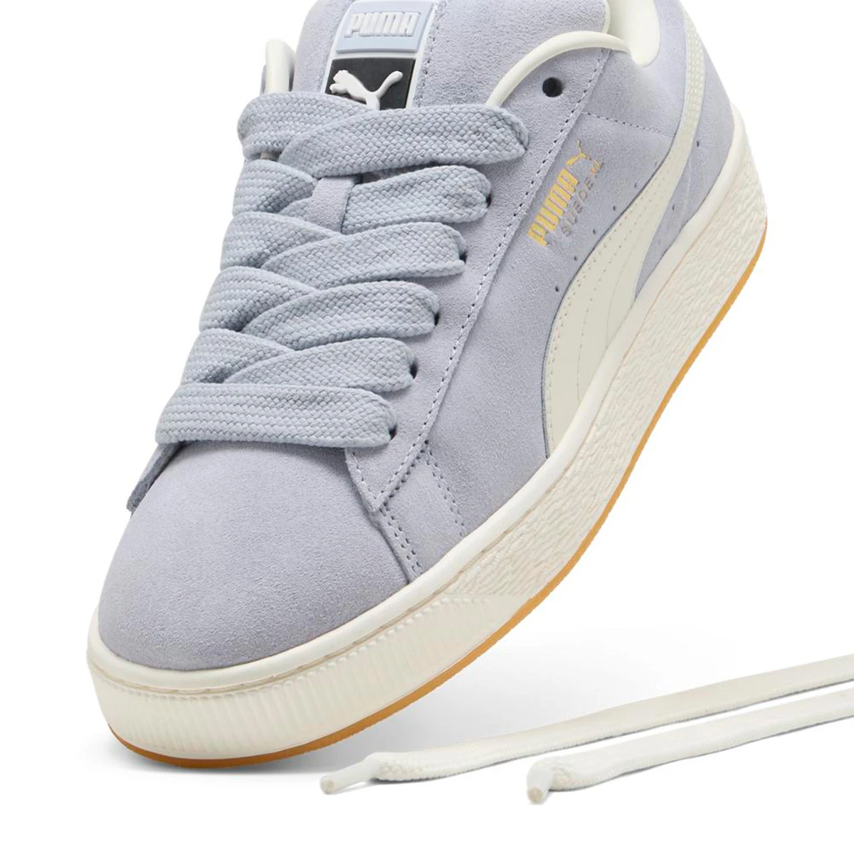 ZAPATILLAS MUJER PUMA URBANAS CELESTE SUEDE XL CUERO - 3