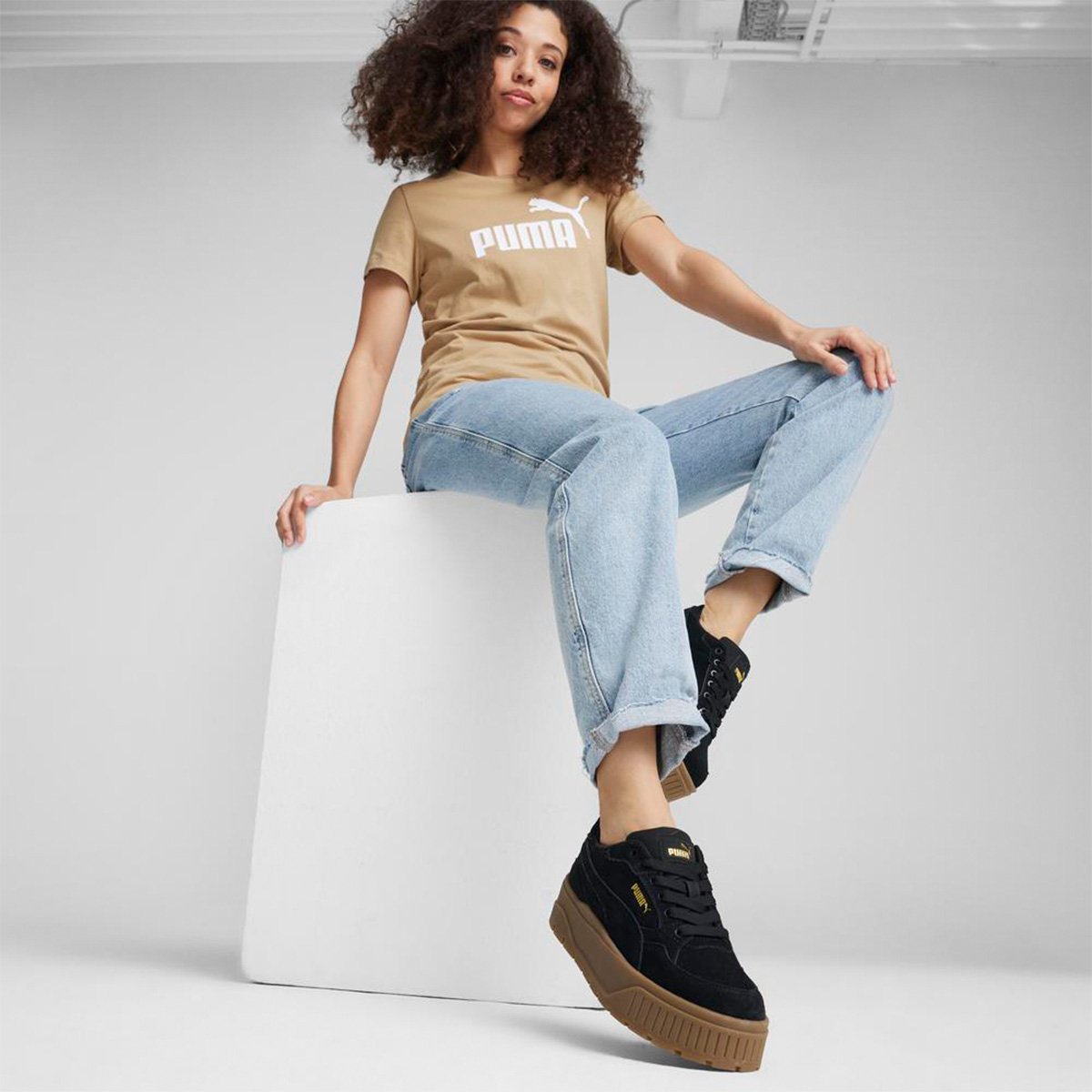 ZAPATILLAS MUJER PUMA URBANAS NEGRO KARMEN II IDOL SD CUERO - 8