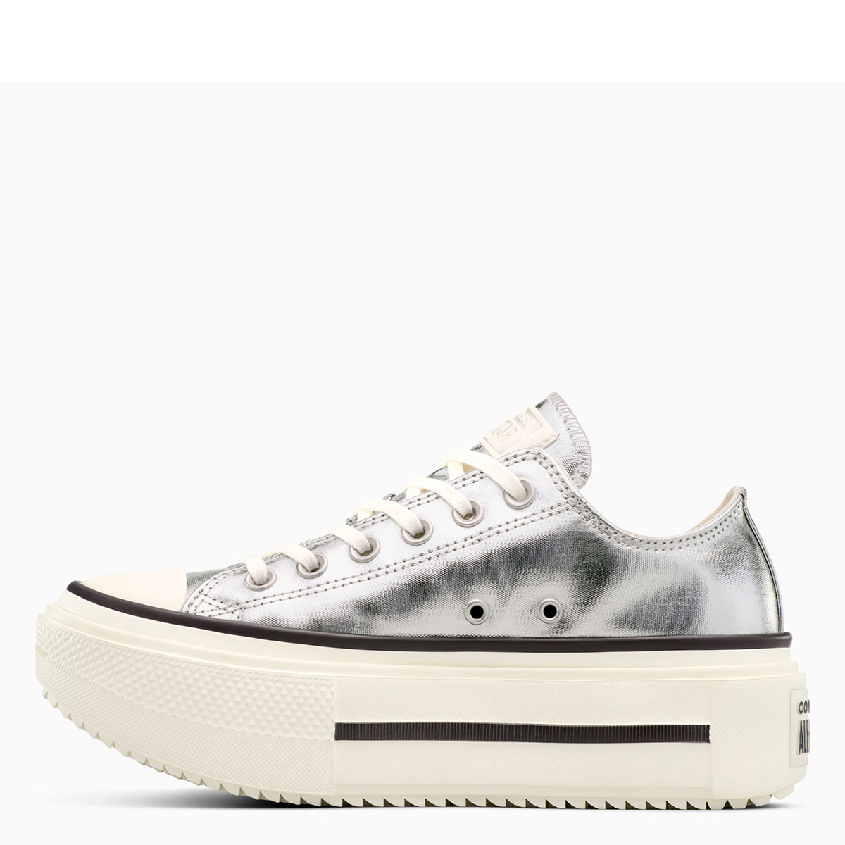 ZAPATILLAS MUJER CONVERSE URBANAS PLATEADO CHUCK TAYLOR ALL STAR DOUBLE STACK PLATFORM METALLIC - 3