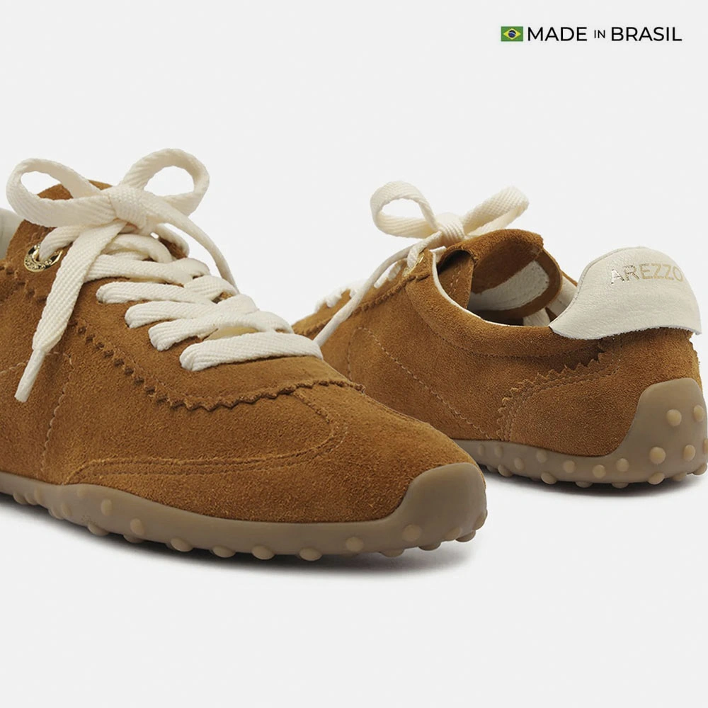 ZAPATILLAS CUERO CASUALES MUJER AREZZO CAMEL - 4
