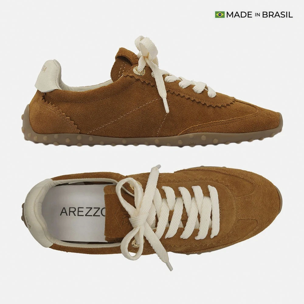 ZAPATILLAS CUERO CASUALES MUJER AREZZO CAMEL - 5