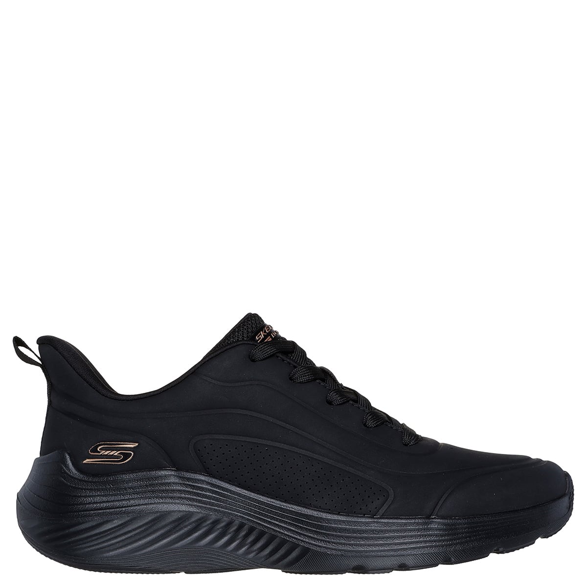 ZAPATILLAS MUJER SKECHERS CASUALES NEGRO BOBS SQUAD WAVES - 1