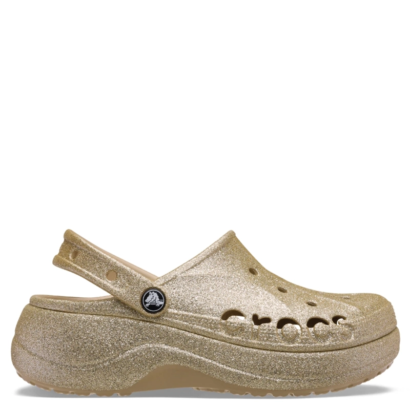ZUECOS MUJER CROCS DORADO BAYA PLATFORM GLITTER - 1