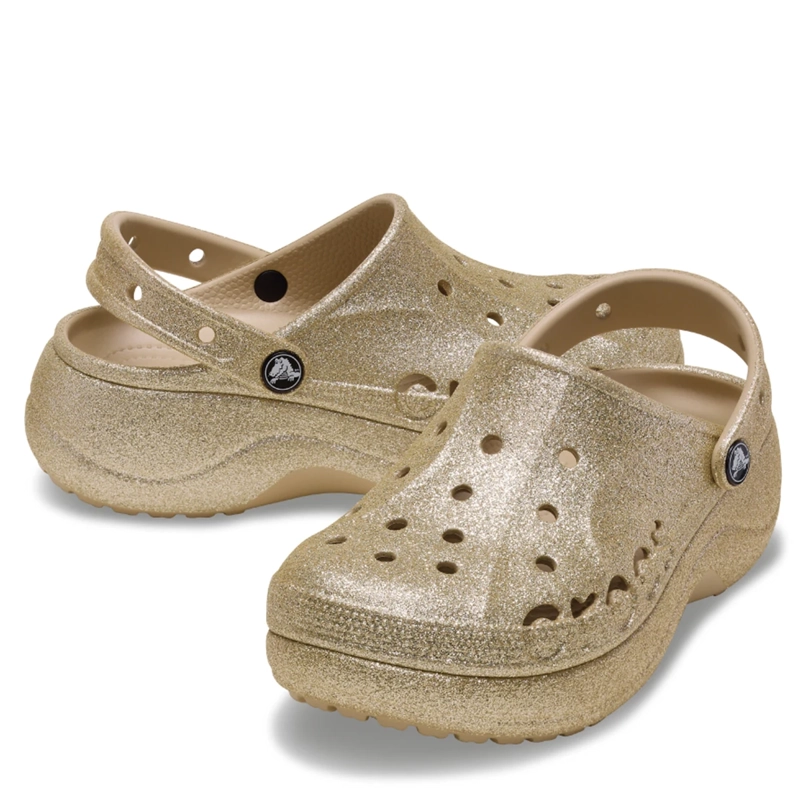 ZUECOS MUJER CROCS DORADO BAYA PLATFORM GLITTER - 2