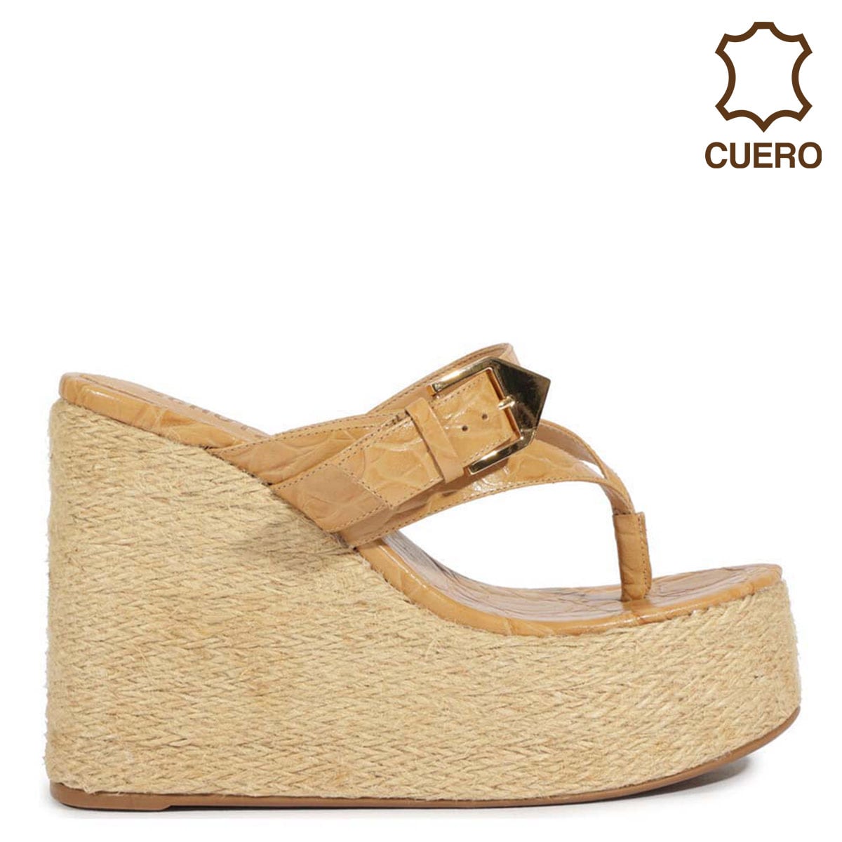 SANDALIAS CUERO MUJER SCHUTZ BEIGE - 1