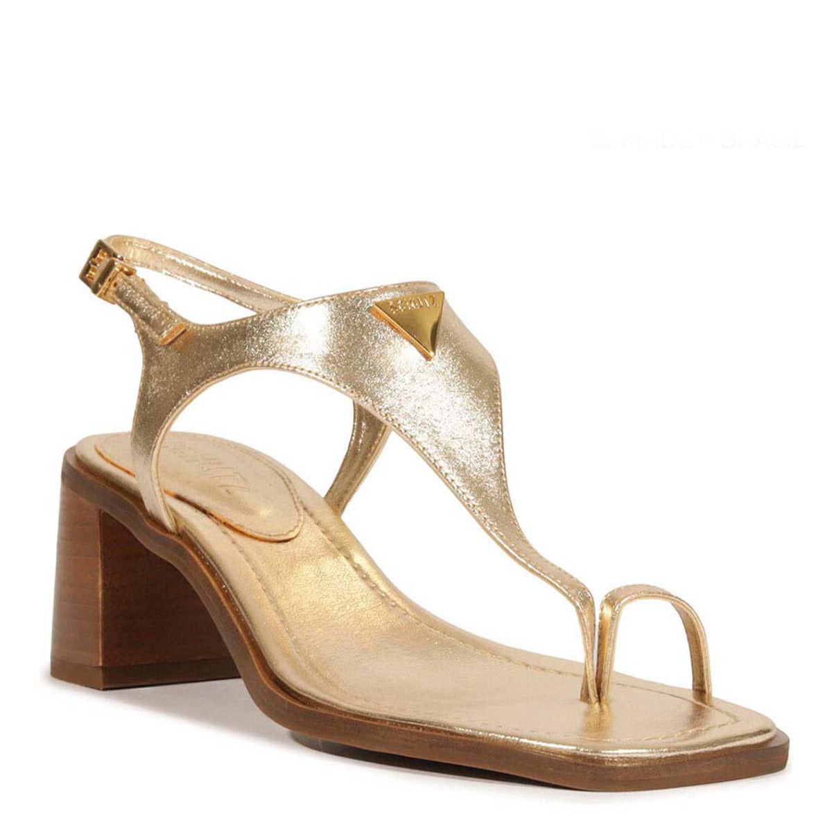SANDALIAS CUERO MUJER SCHUTZ DORADO - 2