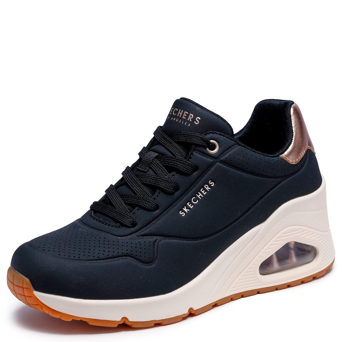 ZAPATILLAS MUJER SKECHERS URBANAS NEGRO UNO WEDGE - 3