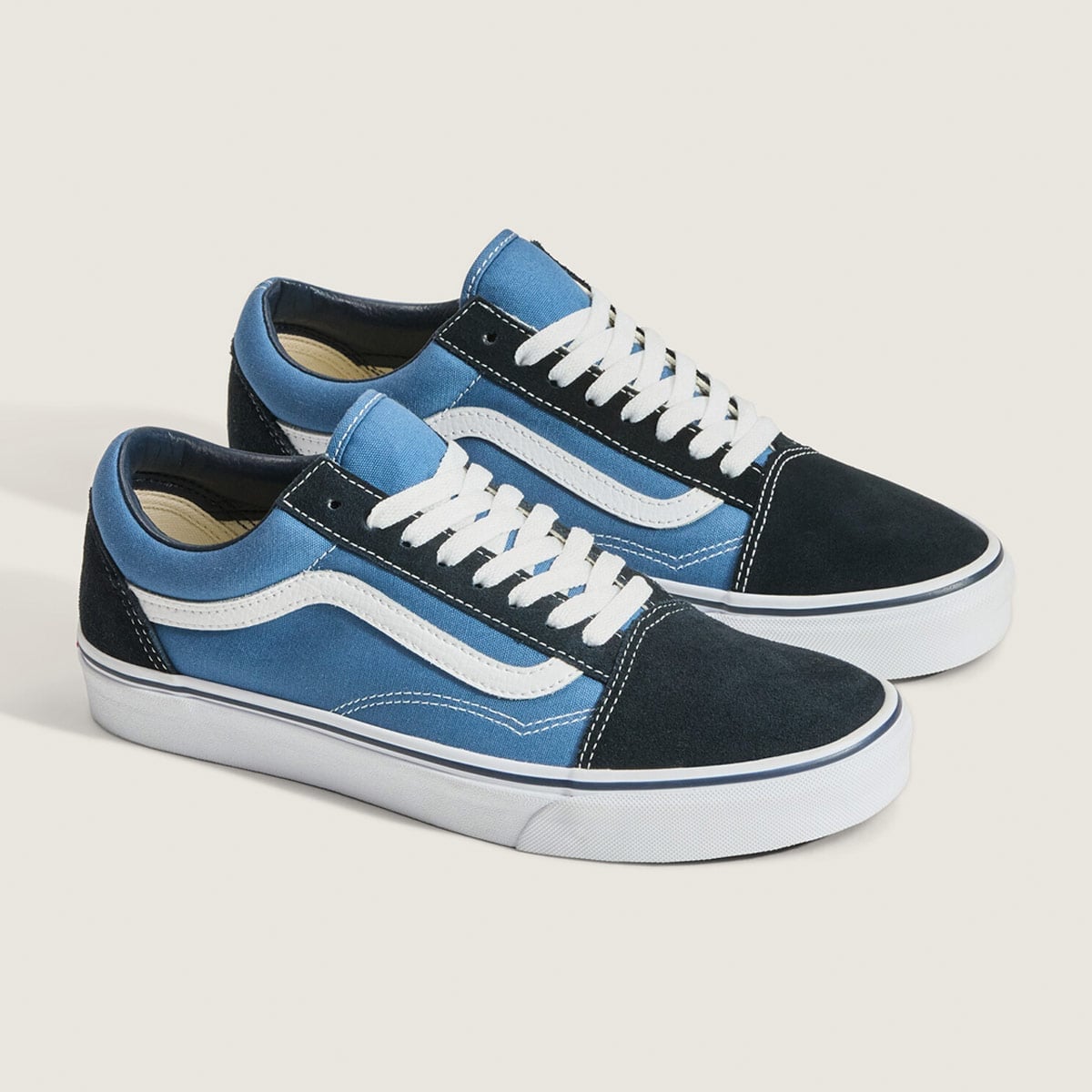 ZAPATILLAS MUJER VANS URBANAS AZUL MARINO OLD CUERO - 1