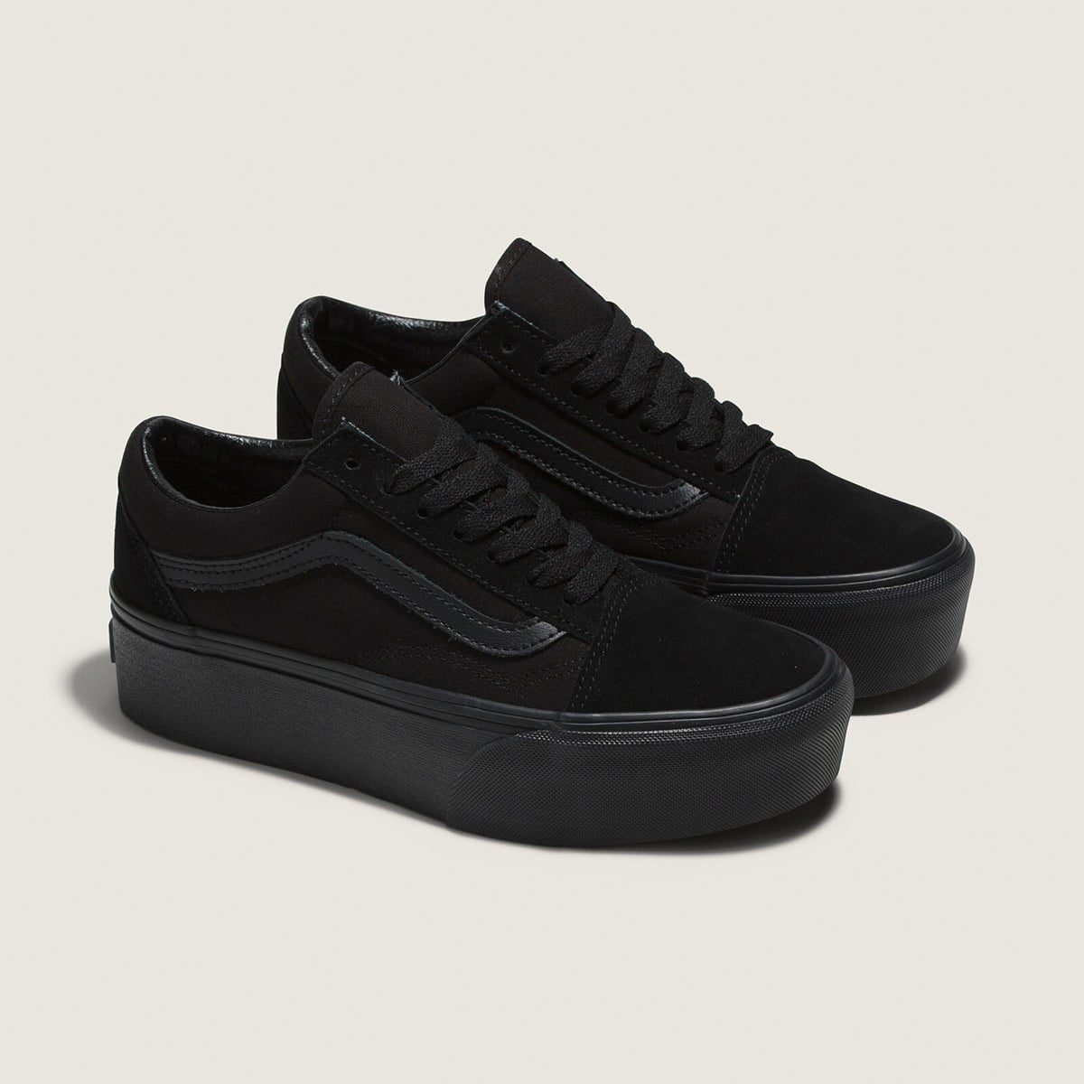 ZAPATILLAS MUJER VANS URBANAS NEGRO OLD SK ST CUERO - 1
