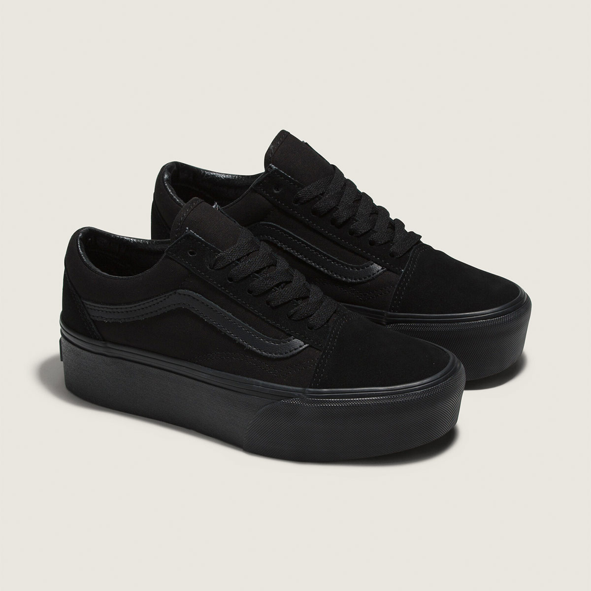 ZAPATILLAS MUJER VANS URBANAS NEGRO OLD SK ST CUERO - 1