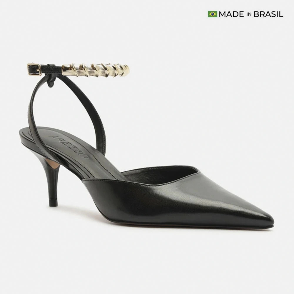 ZAPATOS DE VESTIR CUERO MUJER AREZZO NEGRO - 2