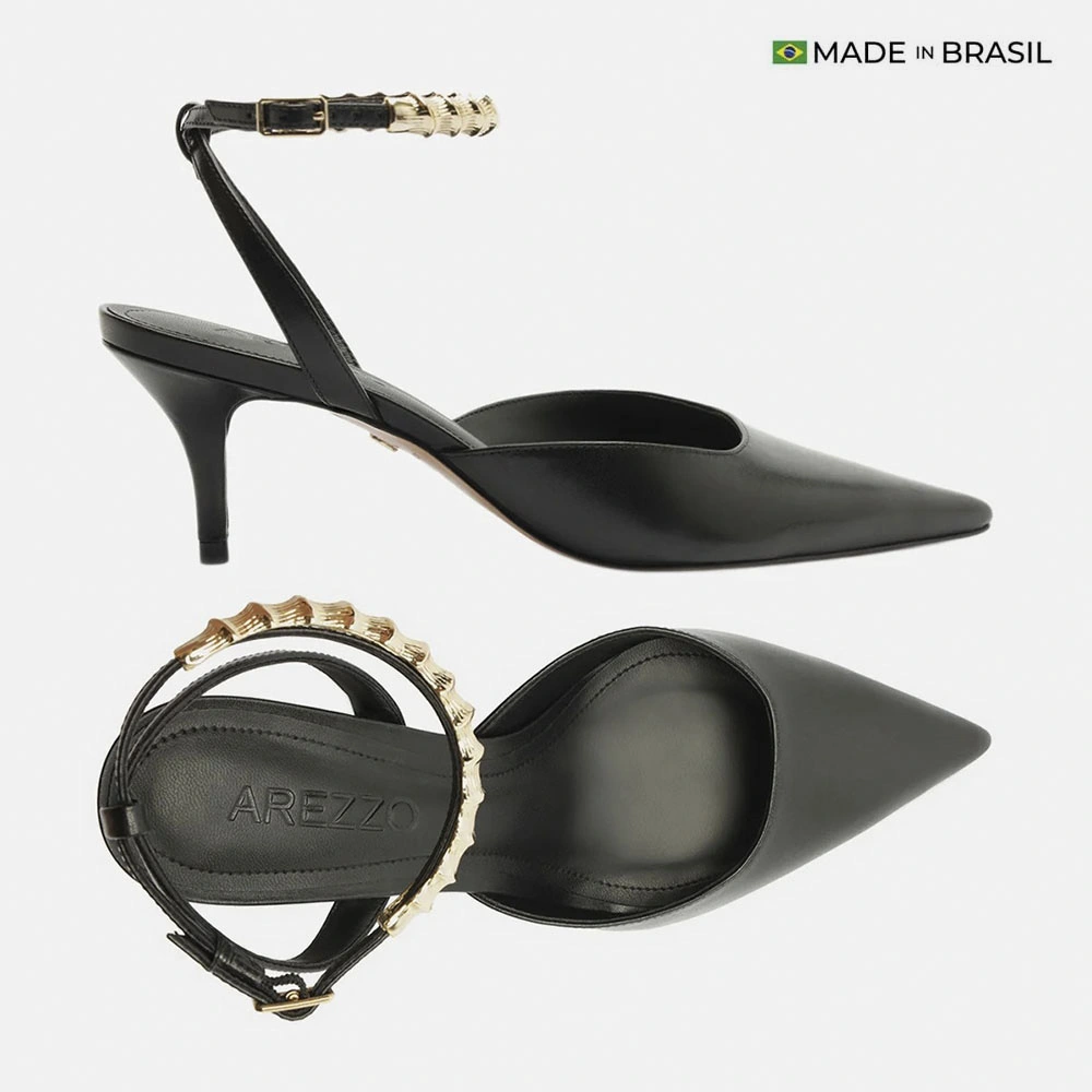 ZAPATOS DE VESTIR CUERO MUJER AREZZO NEGRO - 5