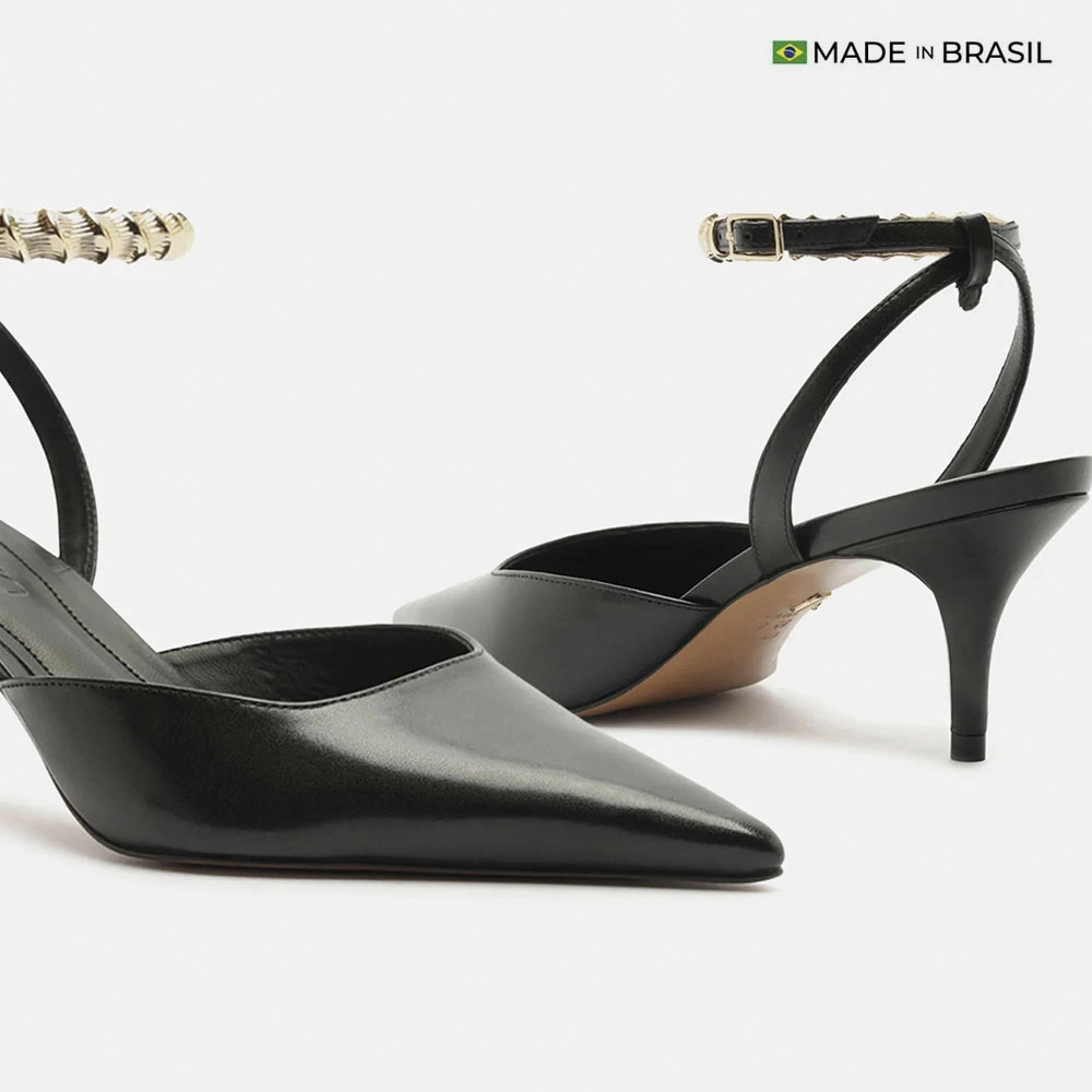 ZAPATOS DE VESTIR CUERO MUJER AREZZO NEGRO - 4