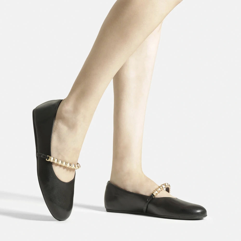 BALLERINAS CUERO MUJER AREZZO NEGRO - 6