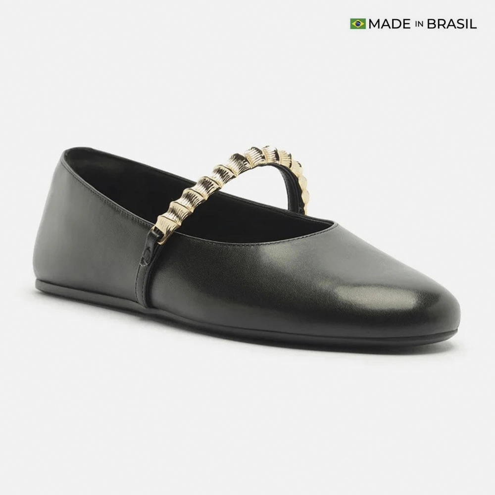 BALLERINAS CUERO MUJER AREZZO NEGRO - 2