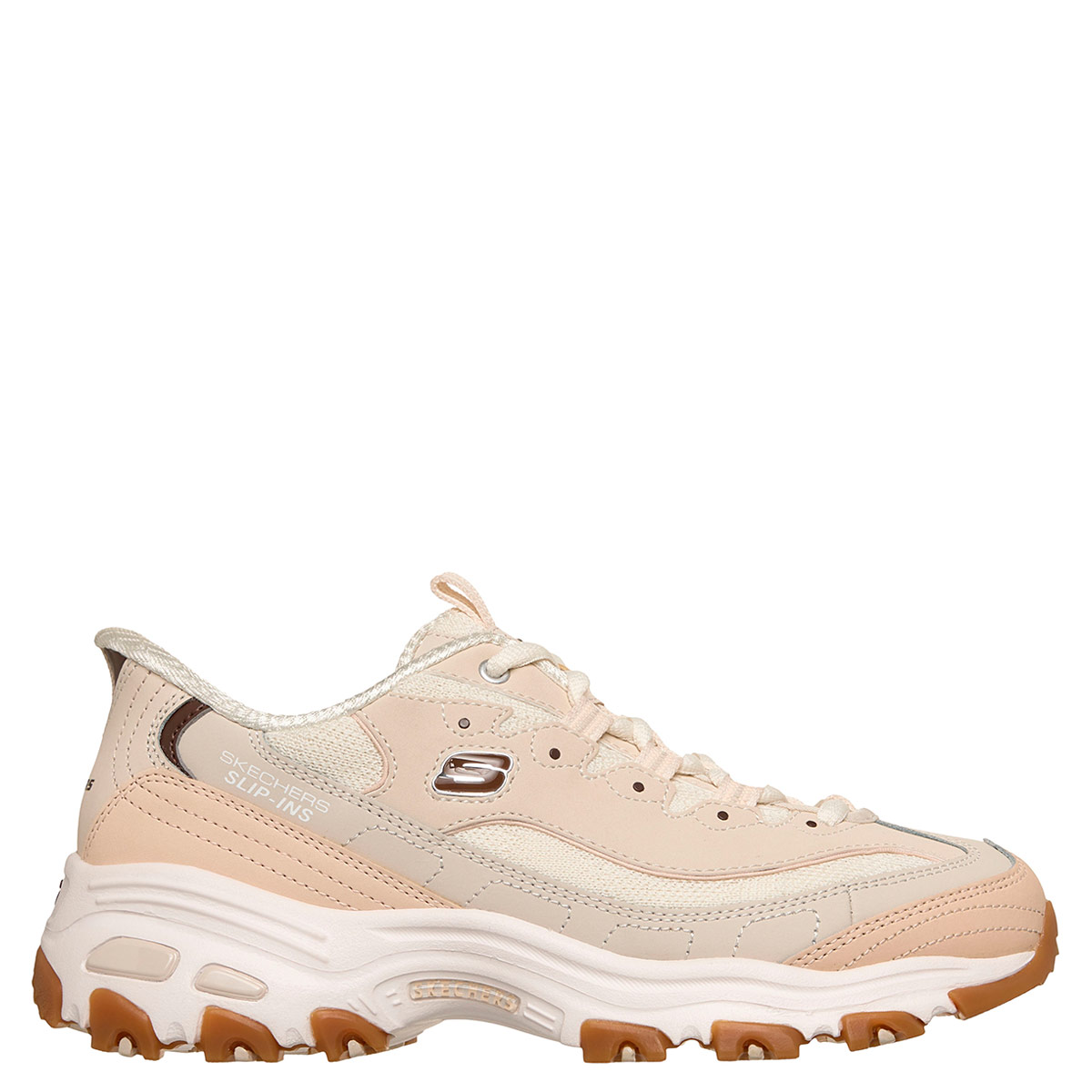 ZAPATILLAS MUJER SKECHERS URBANAS CREMA DLITES - 1