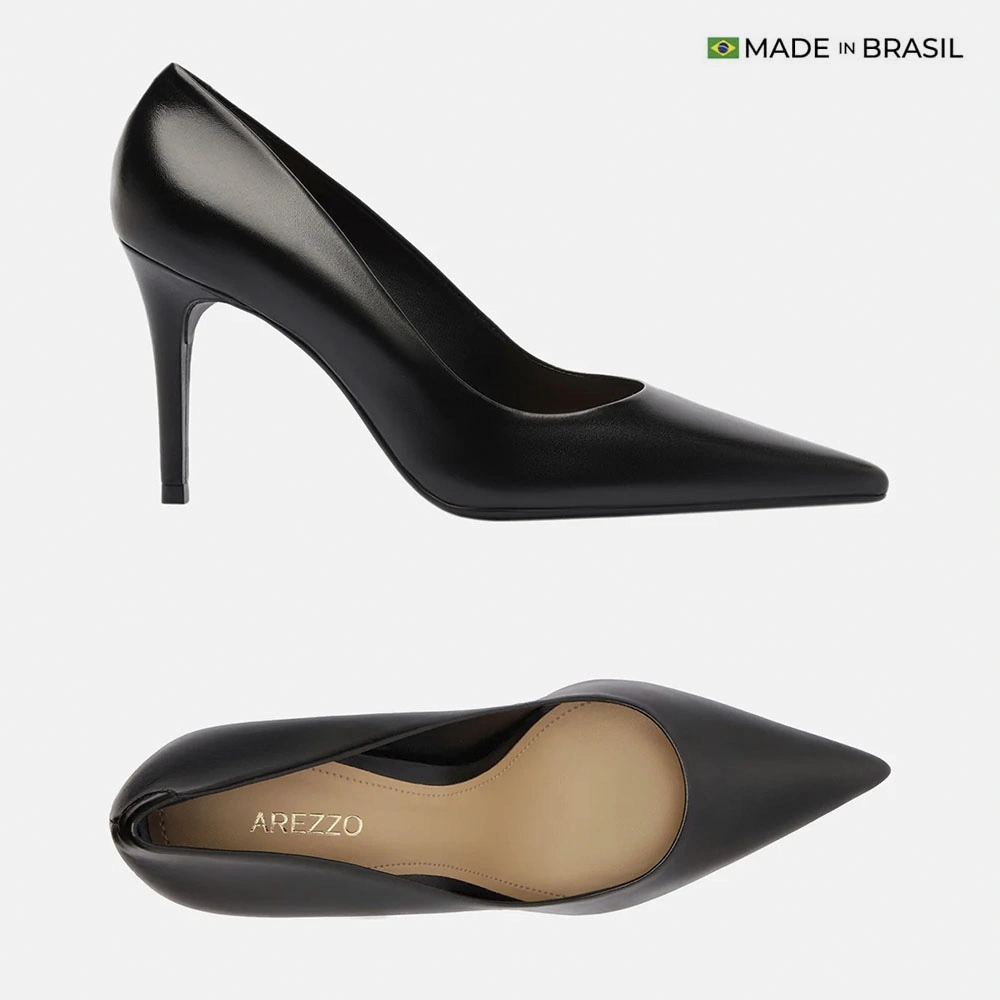 ZAPATOS DE VESTIR CUERO MUJER AREZZO NEGRO - 5