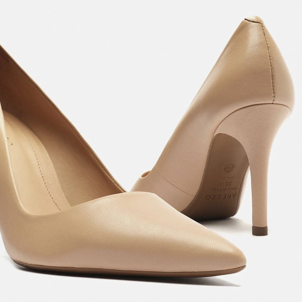 ZAPATOS DE VESTIR CUERO MUJER AREZZO NUDE - 4