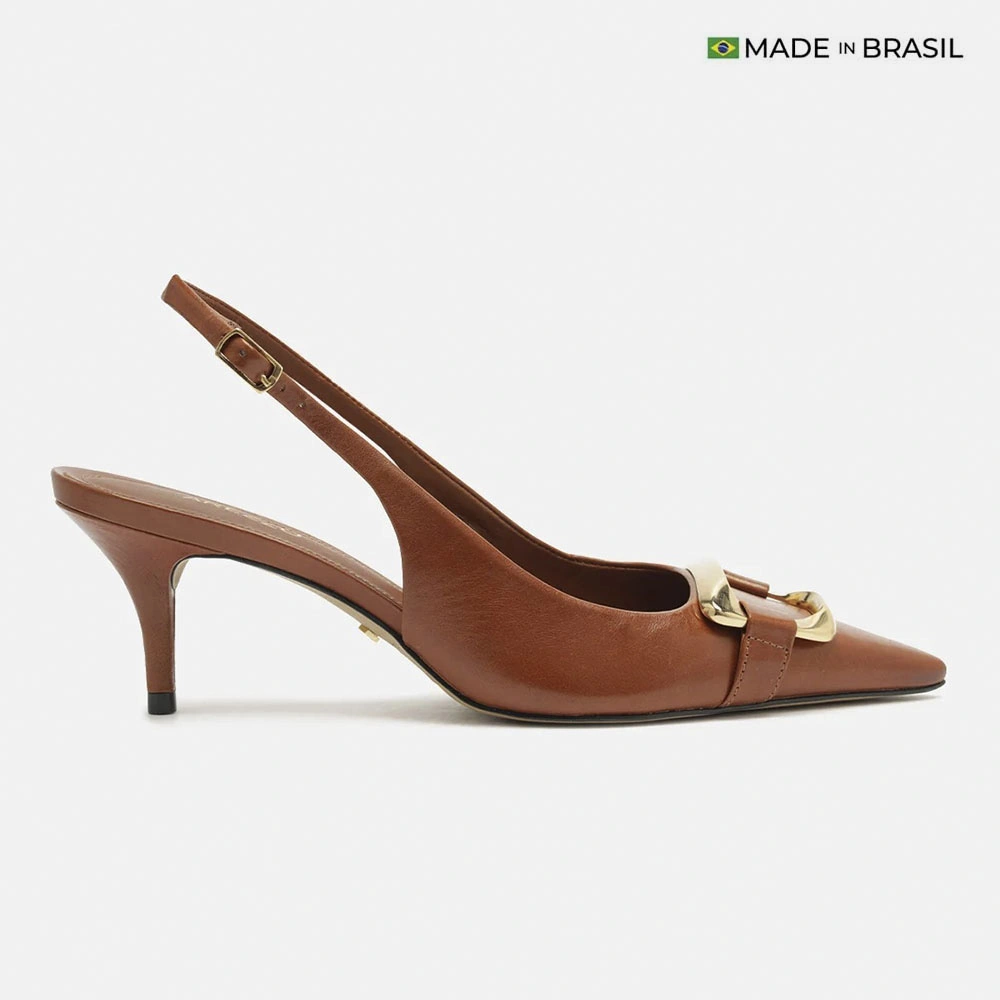 ZAPATOS DE VESTIR CUERO MUJER AREZZO COGNAC - 1