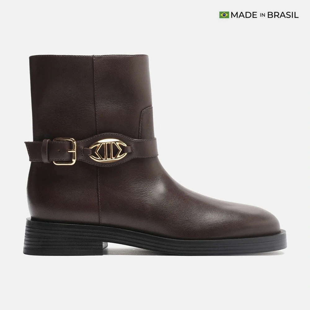 BOTINES CUERO MUJER AREZZO MARRÓN - 1