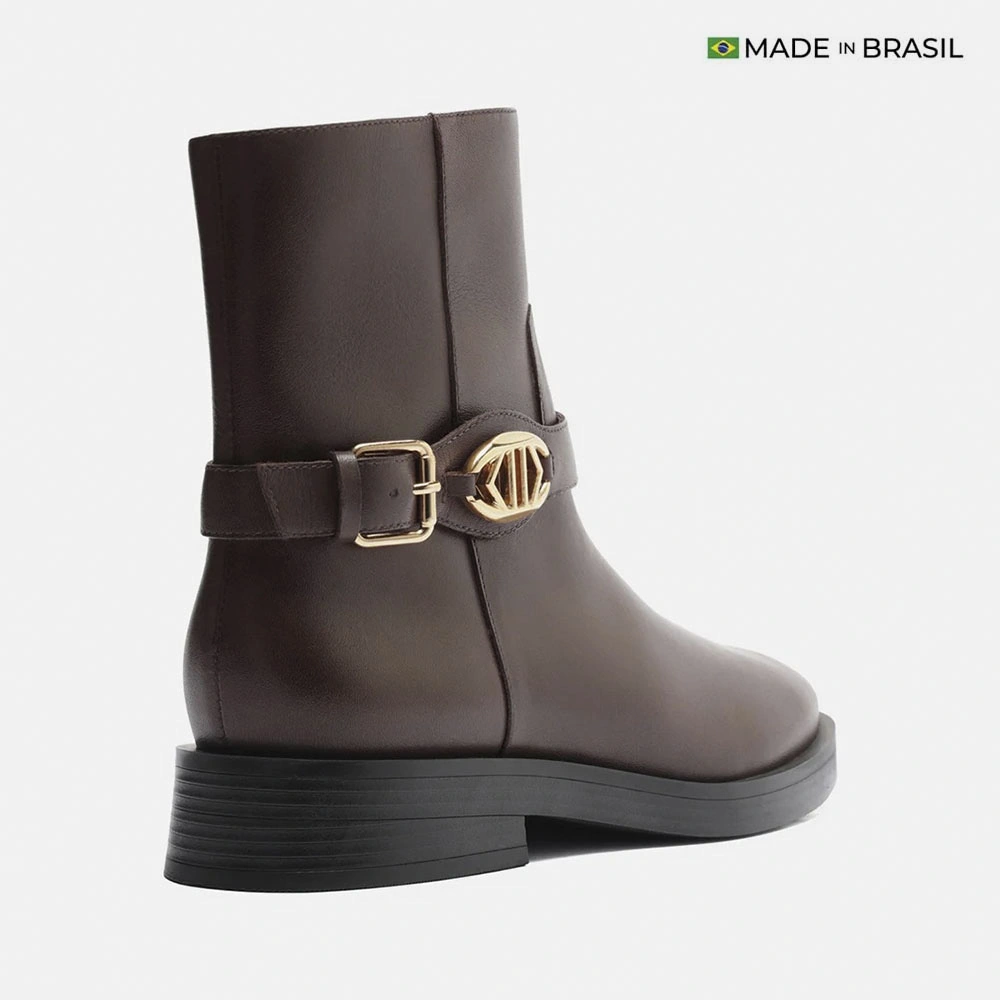 BOTINES CUERO MUJER AREZZO MARRÓN - 3