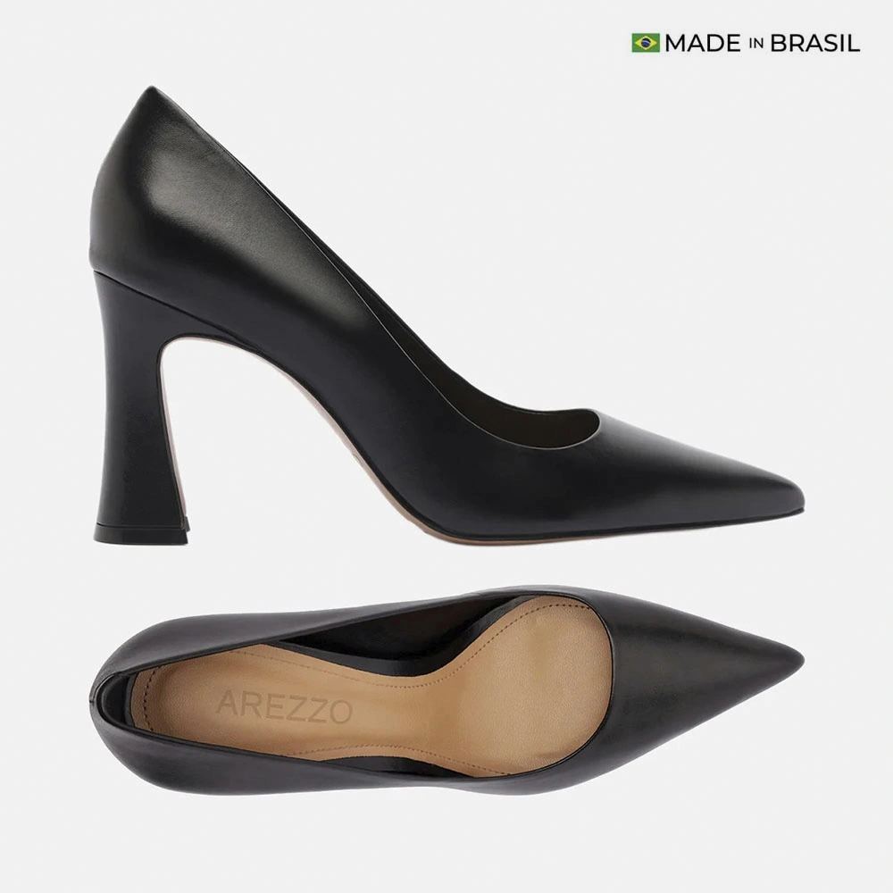ZAPATOS DE VESTIR CUERO MUJER AREZZO NEGRO - 5